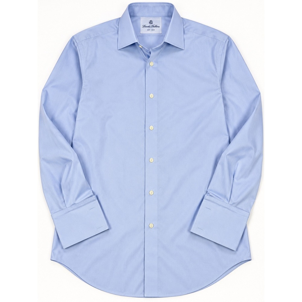 Brooks Brothers Mens 15.5 35 Traditional Fit Non-Iron "French Cuff" Shirt Blue